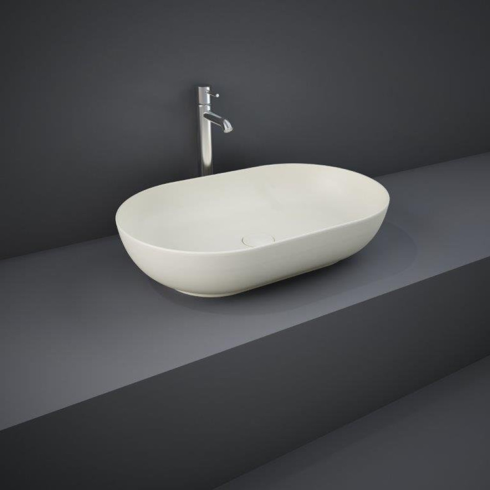 Rak Feeling 550mm Oval Countertop Basin in Matt Greige