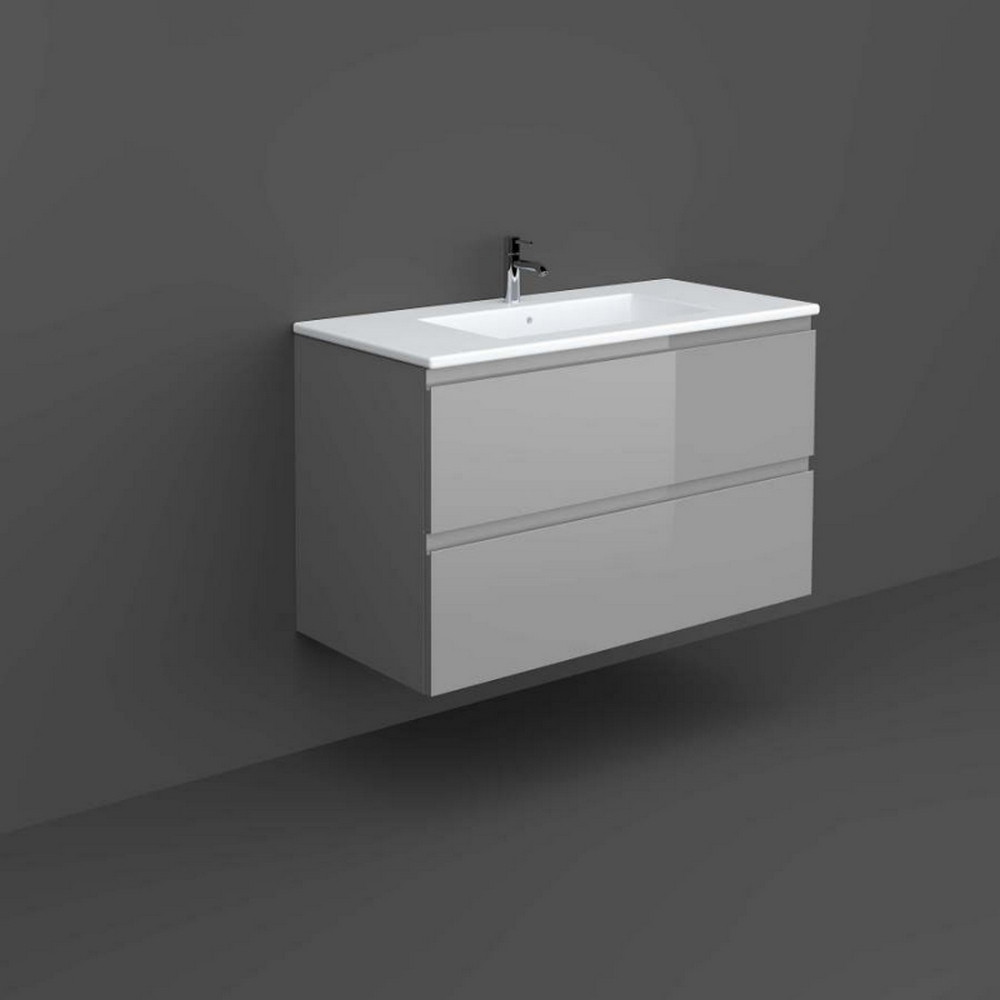 Rak Joy Wall Hung 1000mm Basin Unit in Urban Grey with Basin