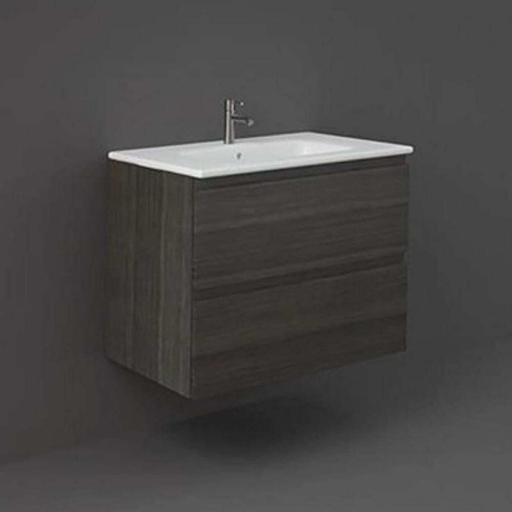 Rak Joy Wall Hung 800mm Basin Unit in Moka Walnut with Basin