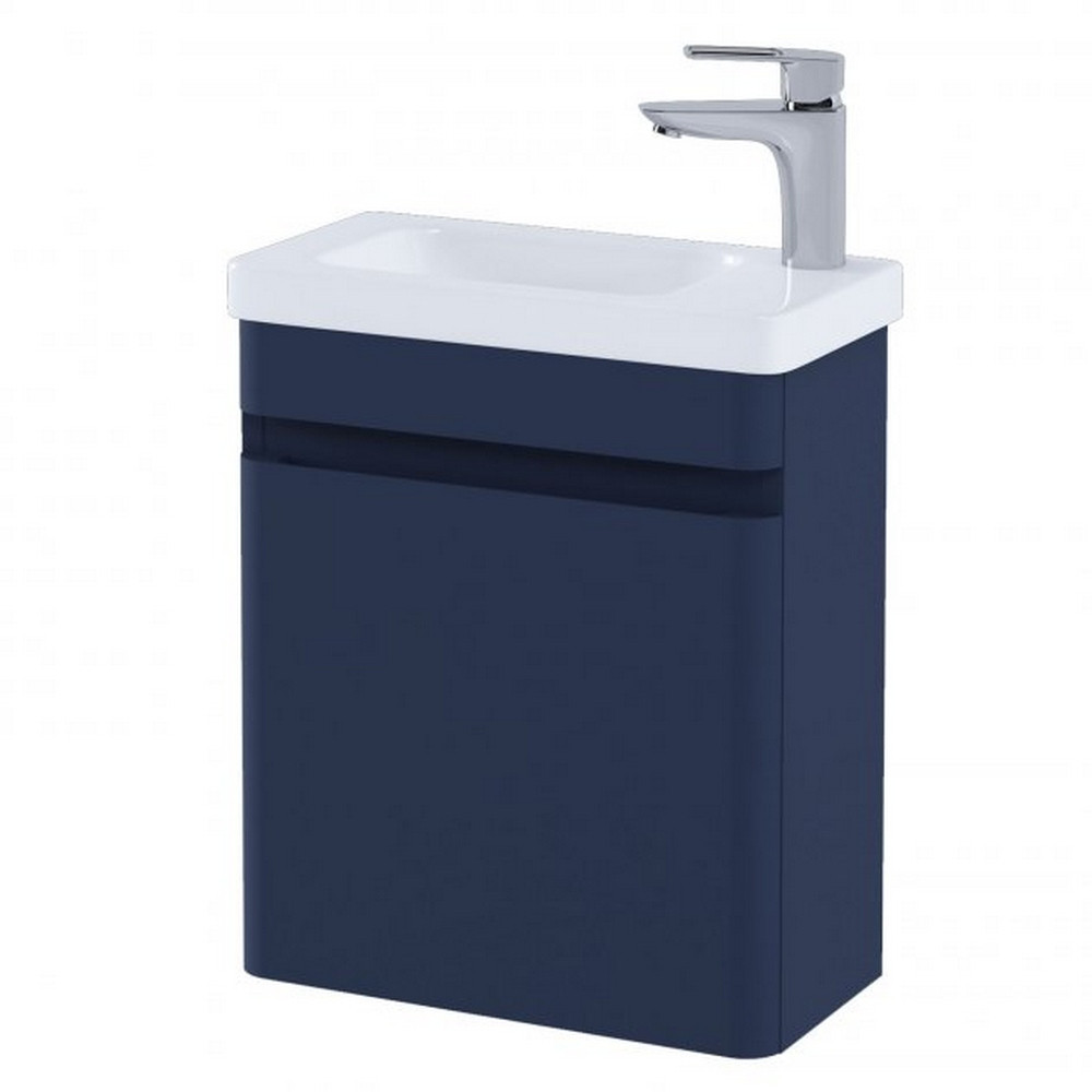 Rak Resort 450mm Cloakroom Basin Unit in Denim Blue with Basin