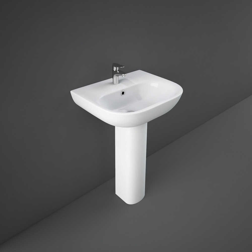 Rak Tonique 550mm Wash Basin with Full Pedestal