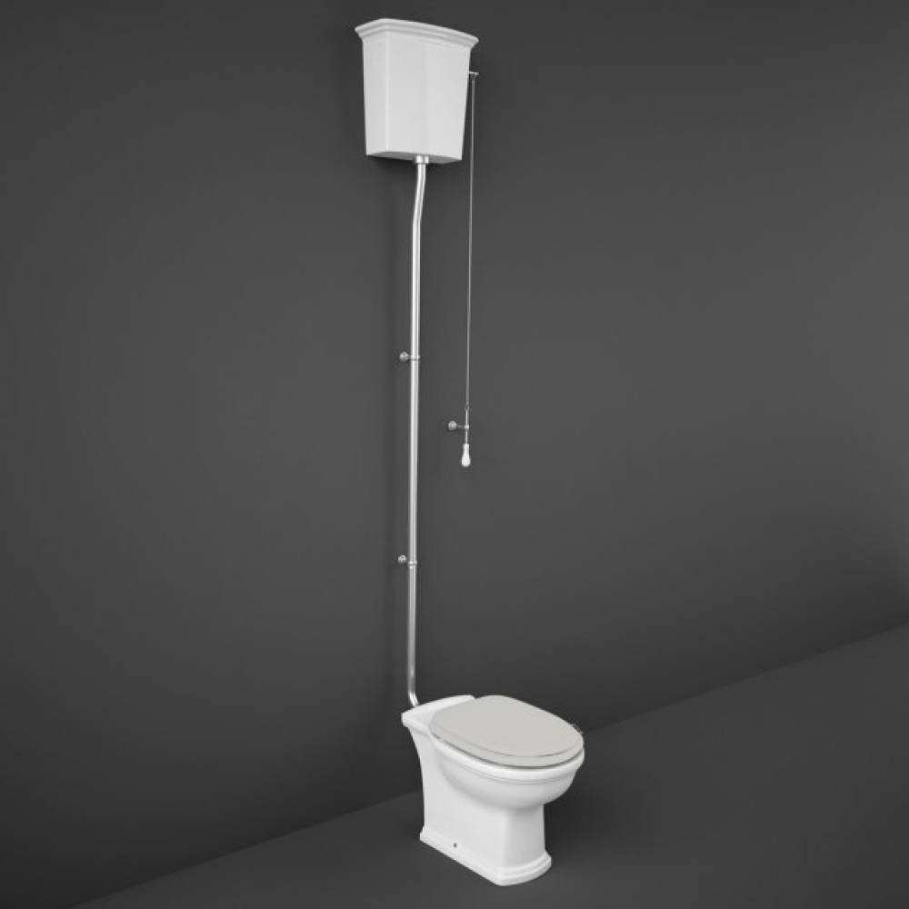 Rak Washington High Level WC Pack With Cistern and Greige Soft Close Seat