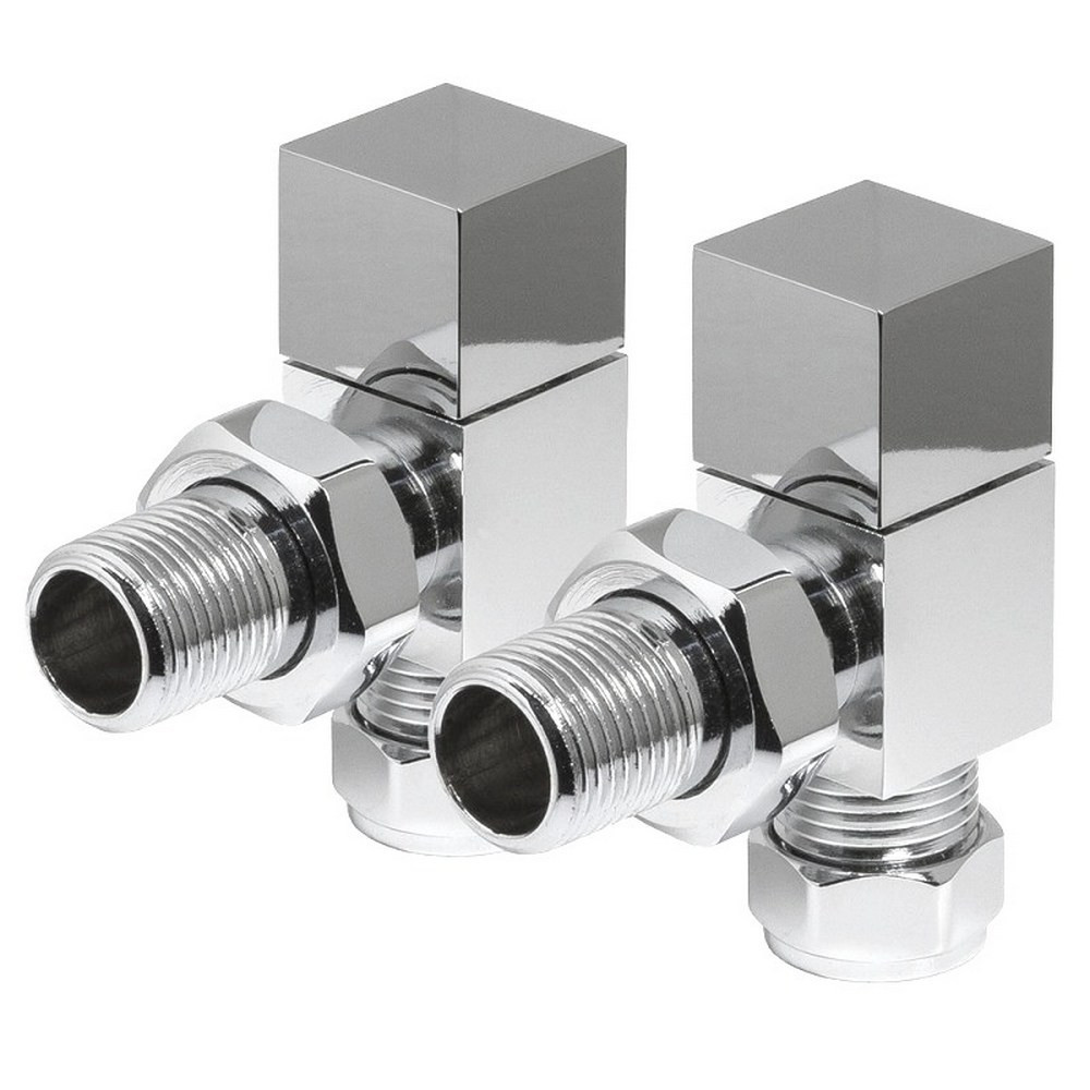 Vantara Angled Square Radiator Valve Pack Chrome