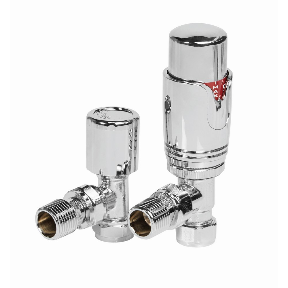 Vantara Angled Thermostatic Radiator Valve Pack Chrome