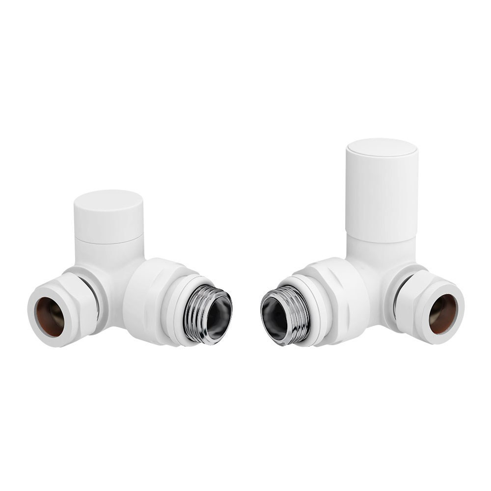Vantara Corner Round White Radiator Valve Pack