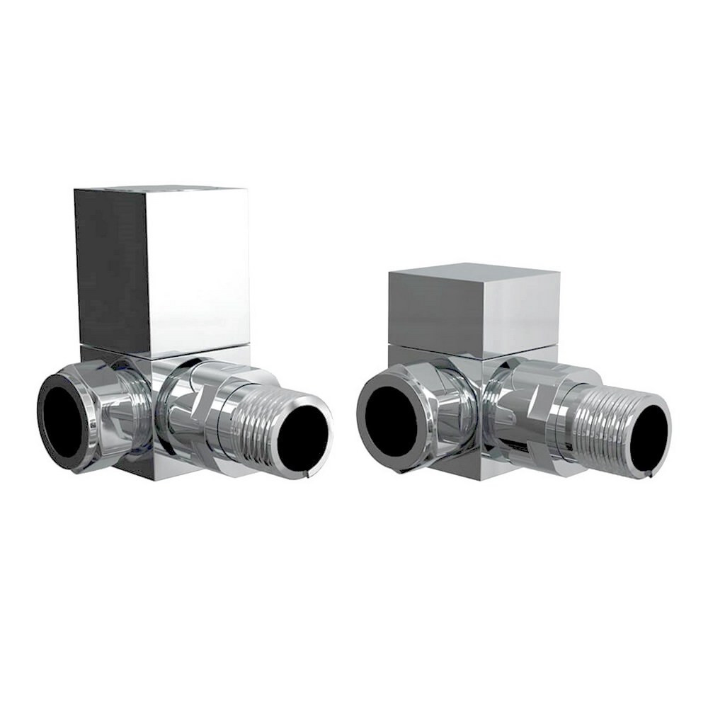 Vantara Corner Square Chrome Radiator Valve Pack