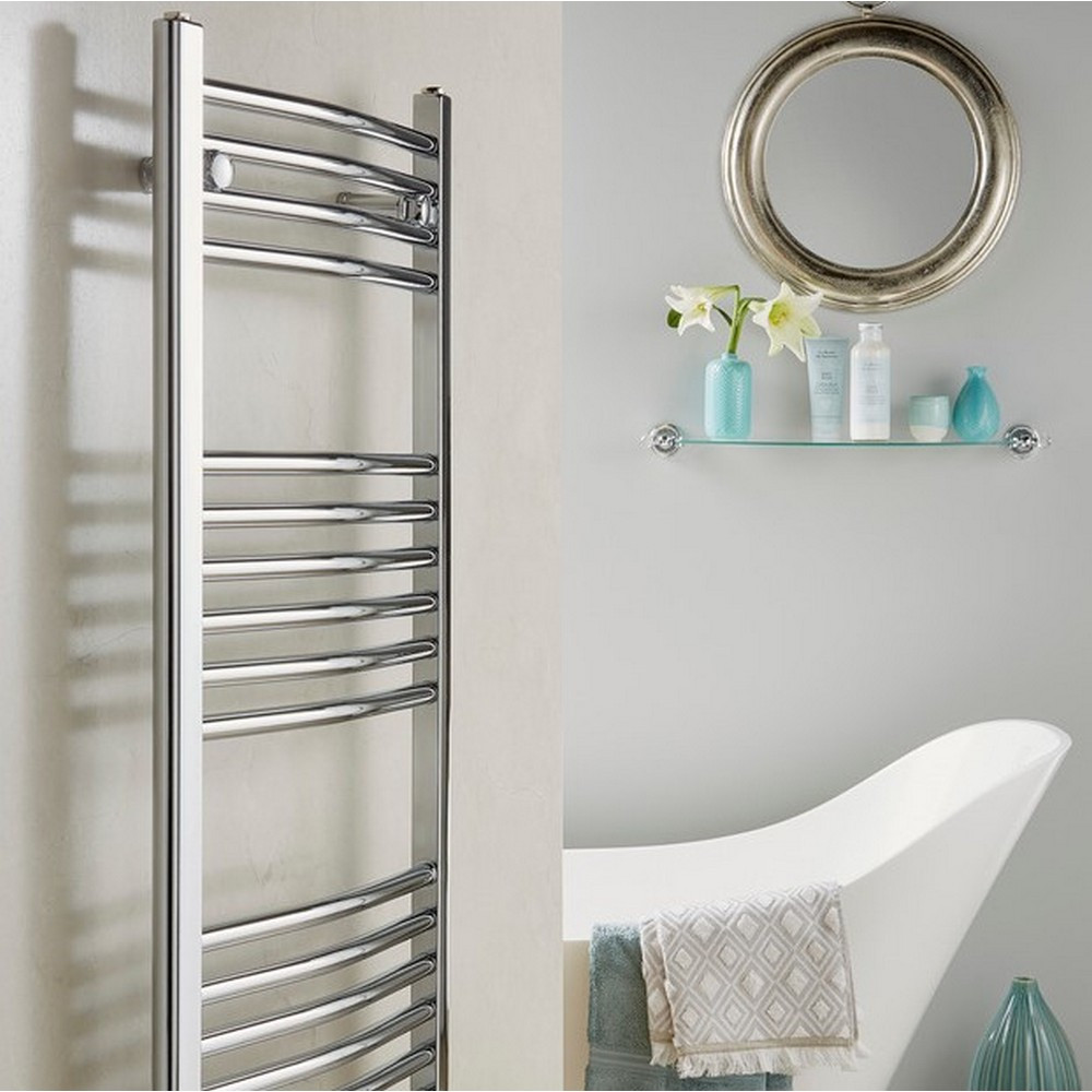 Vantara Aurelius Curved Chrome 1200 x 600mm Towel Radiator