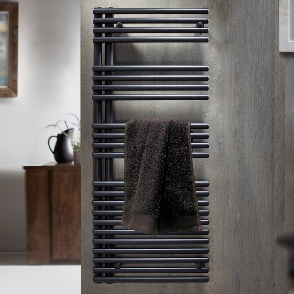 Redroom Omnia Right Hand Anthracite 1161 x 496mm Towel Radiator