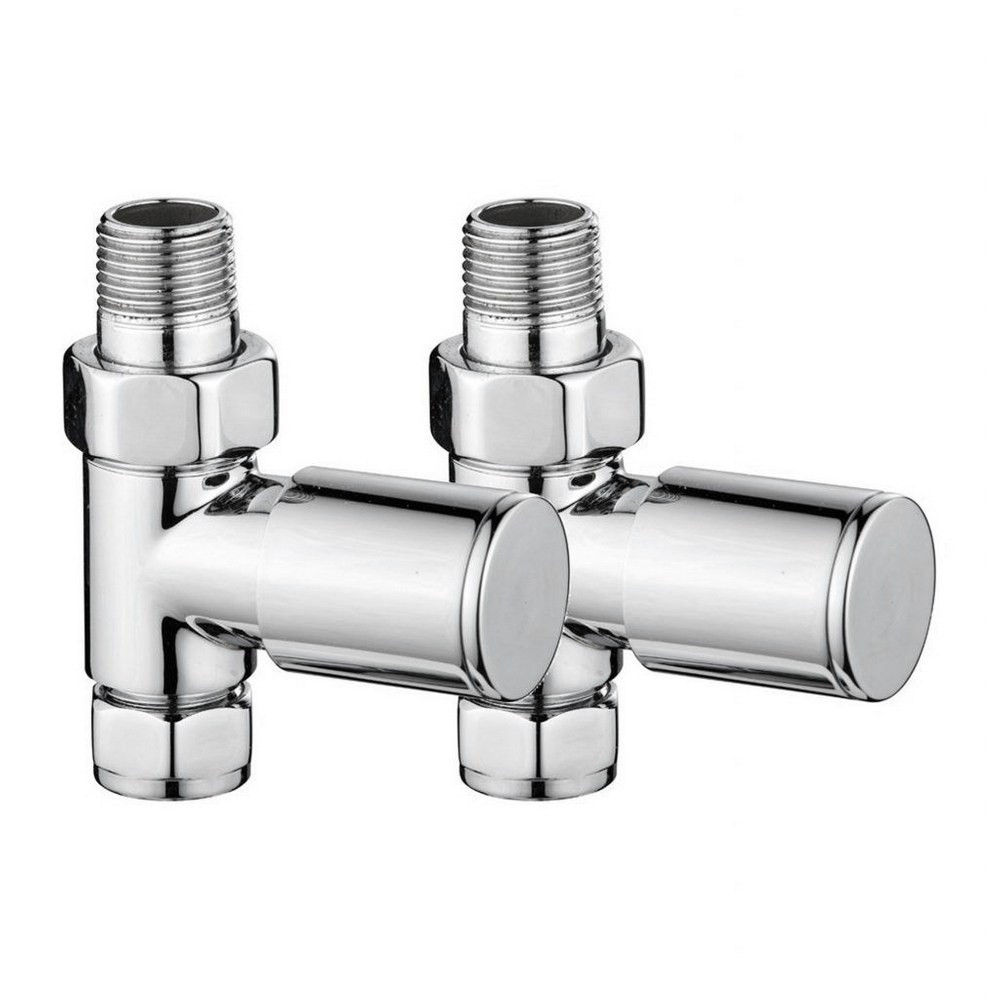 Vantara Straight Round Radiator Valve Pack Chrome