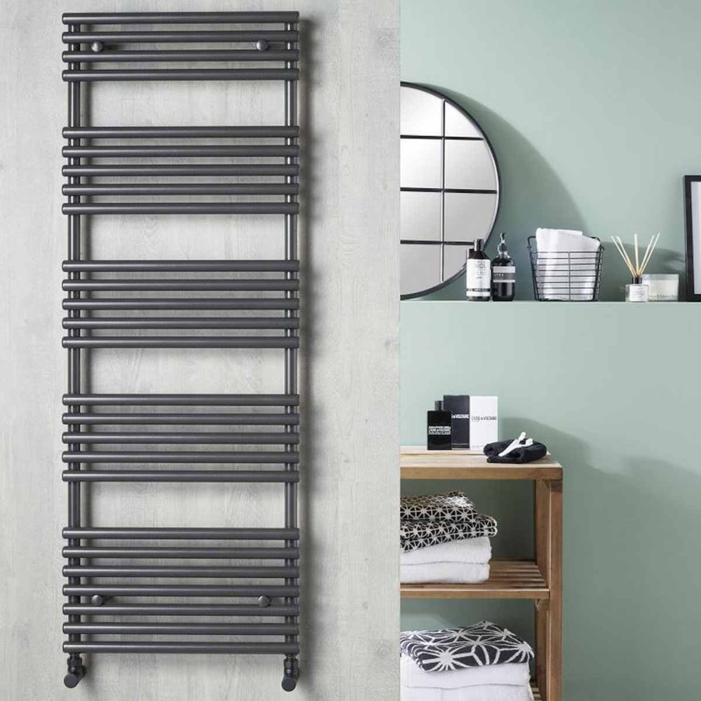 Vantara Verona Anthracite 1355 x 496mm Towel Radiator