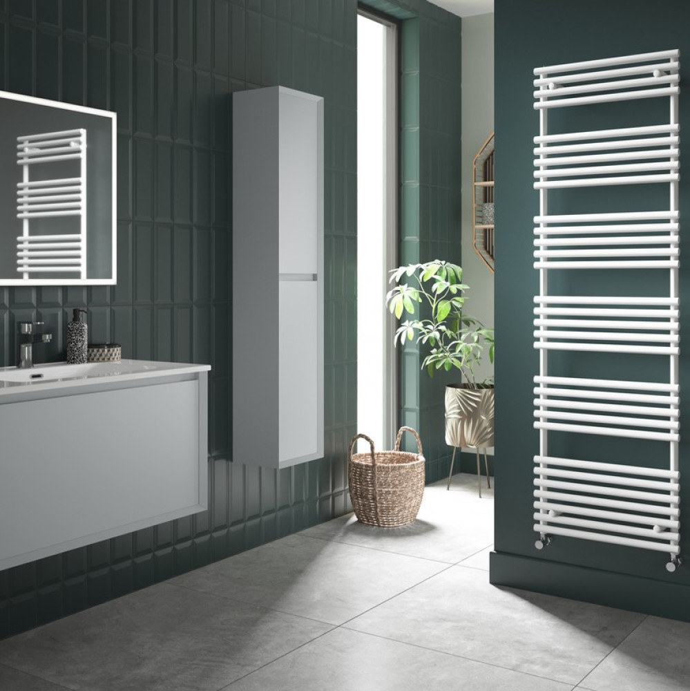 Vantara Verona Lux Quartz White 1355 x 496mm Towel Radiator