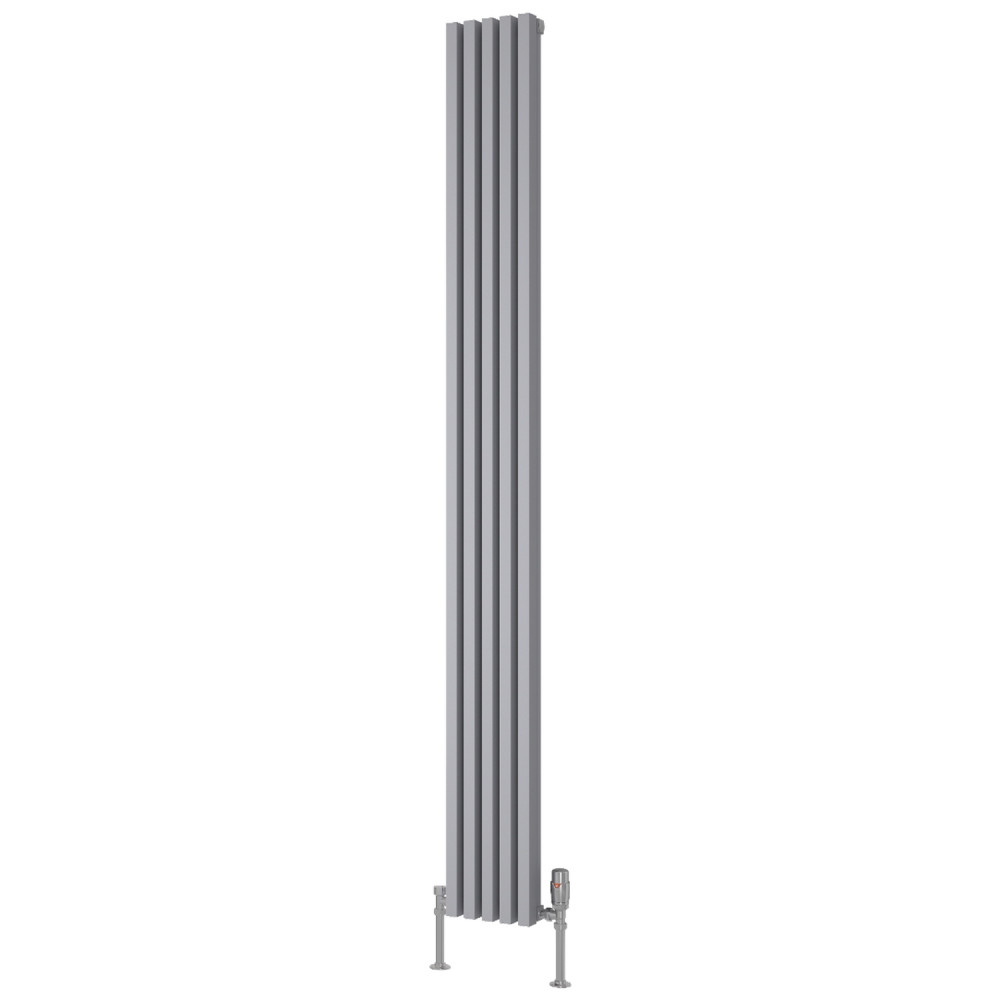 Reina Albano 1800 x 190mm Silver Vertical Aluminium Radiator