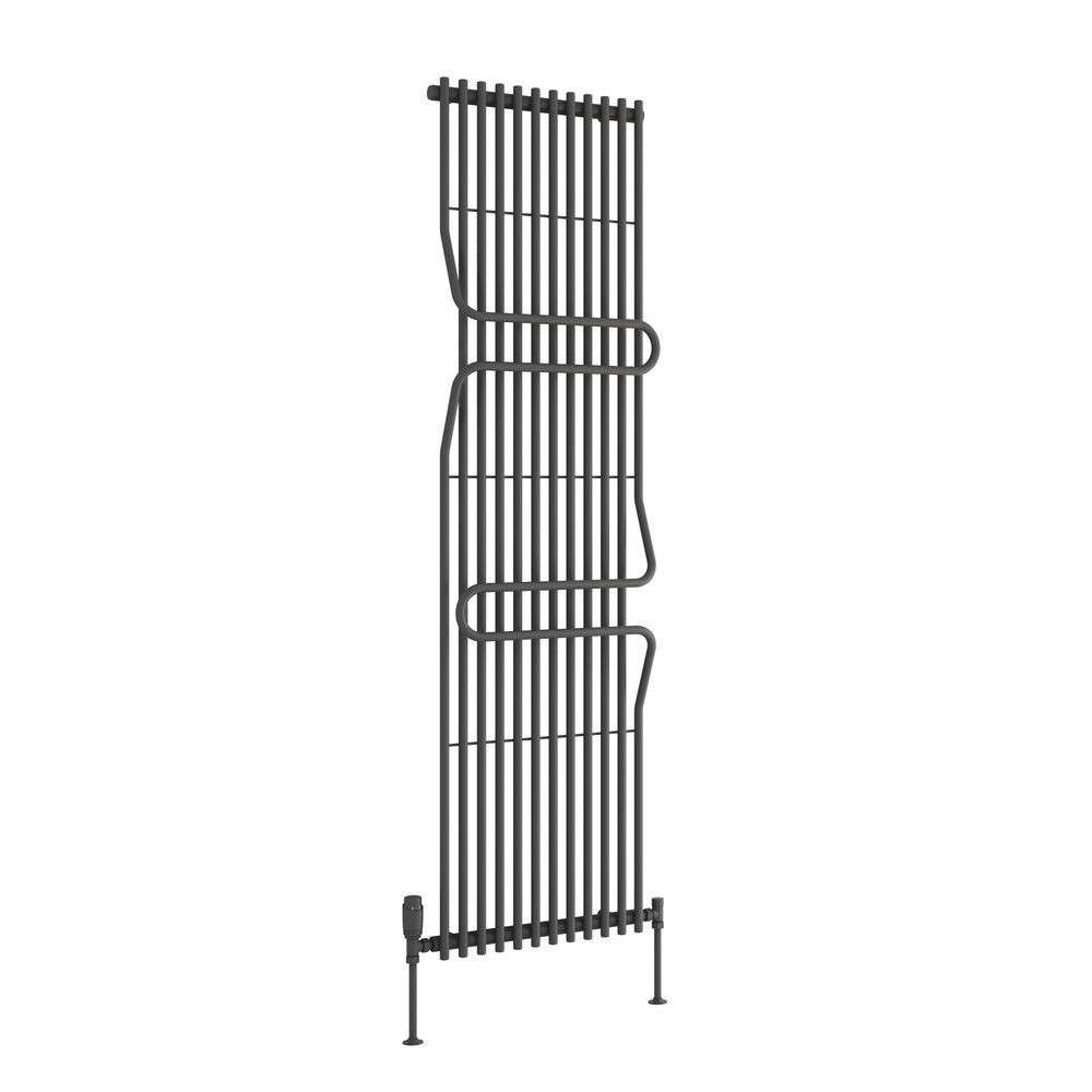 Reina Aletta Mild Steel 1800 x 500mm Vertical Radiator in Anthracite