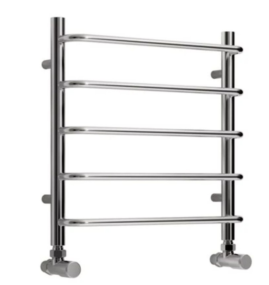 Reina Aliano 500 x 500mm Chrome Vertical Designer Towel Radiator-Main Image