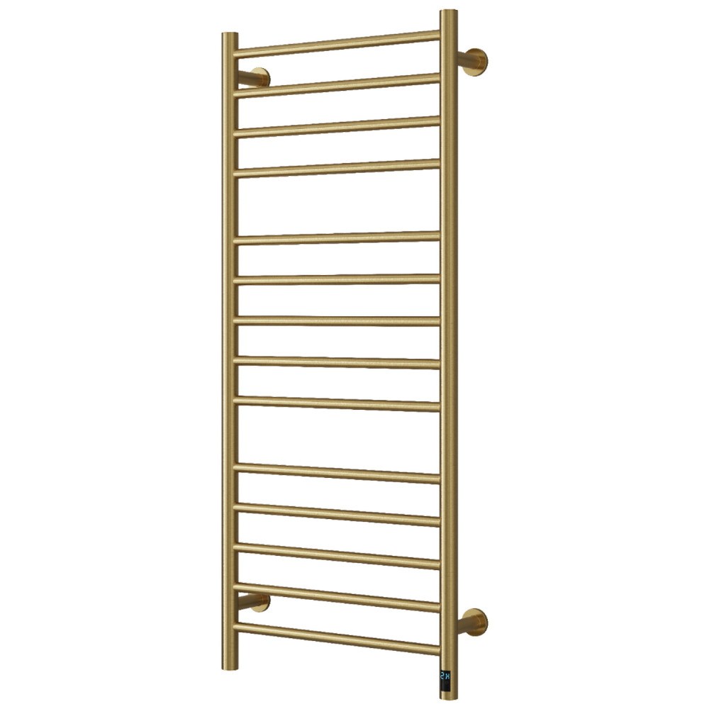 Reina Arnage Dry Electric 1200 x 500mm Brushed Brass Heated Towel Rail