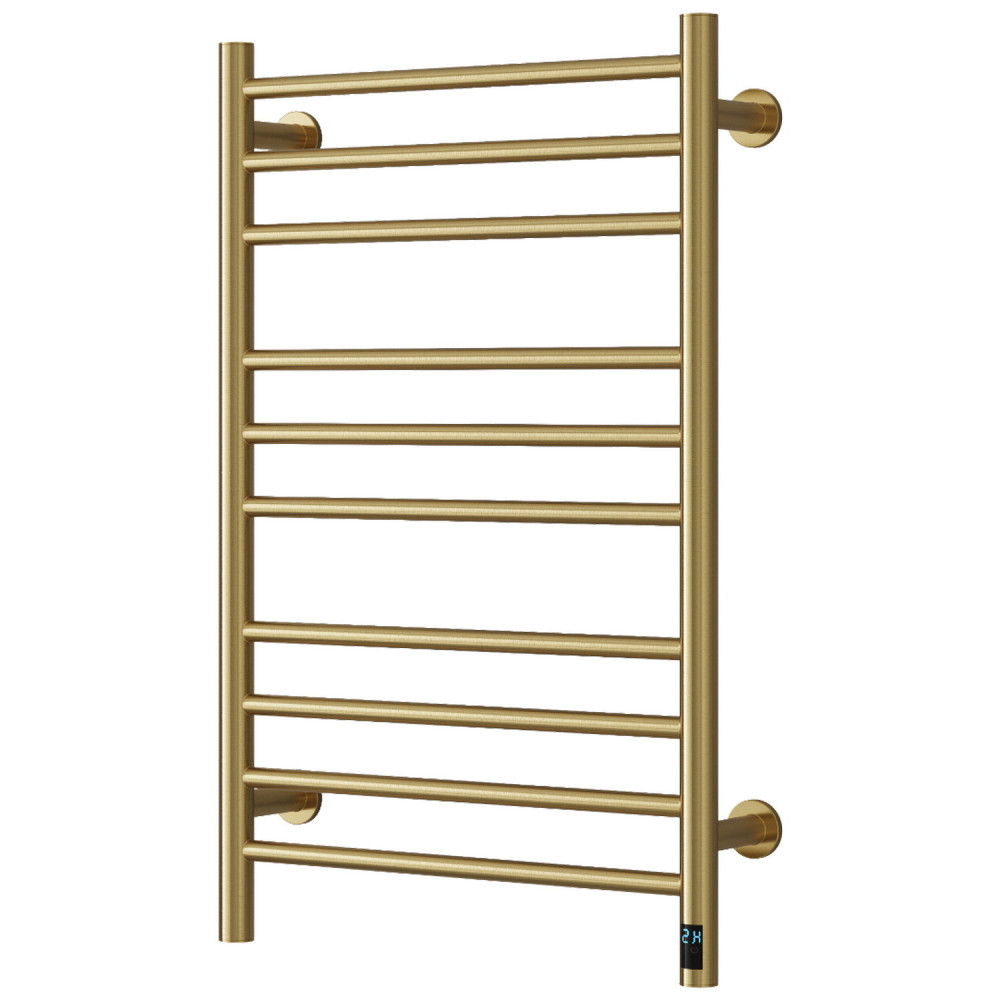 Reina Arnage Dry Electric 800 x 500mm Brushed Brass Heated Towel Rail