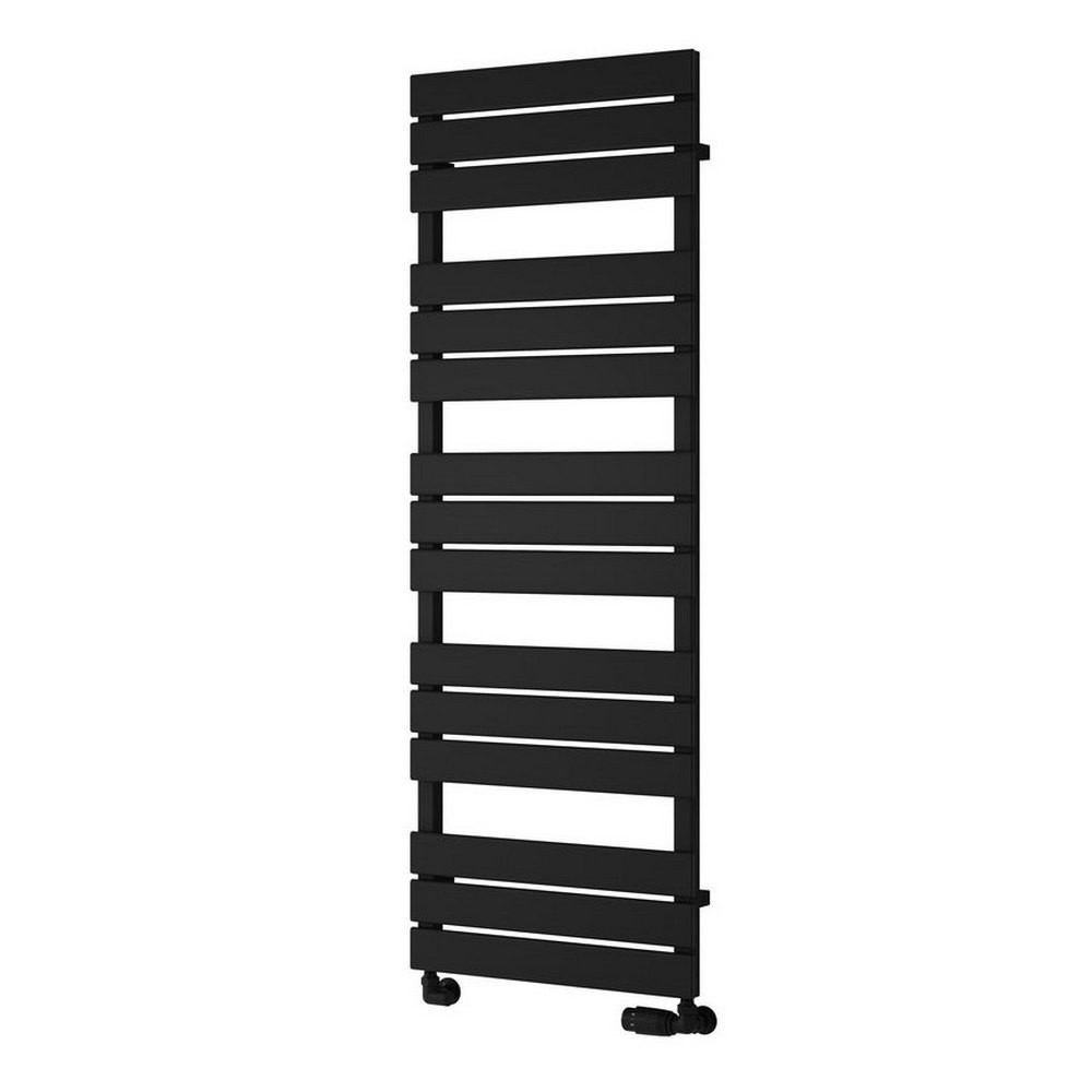 Reina Avola 1424 x 500mm Mild Steel Heated Towel Rail in Black (1)