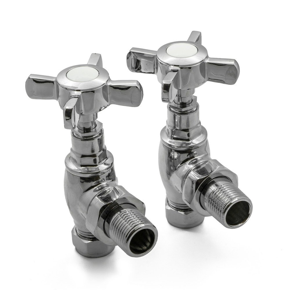 Reina Bronte Traditional Chrome Angled Radiator Valves