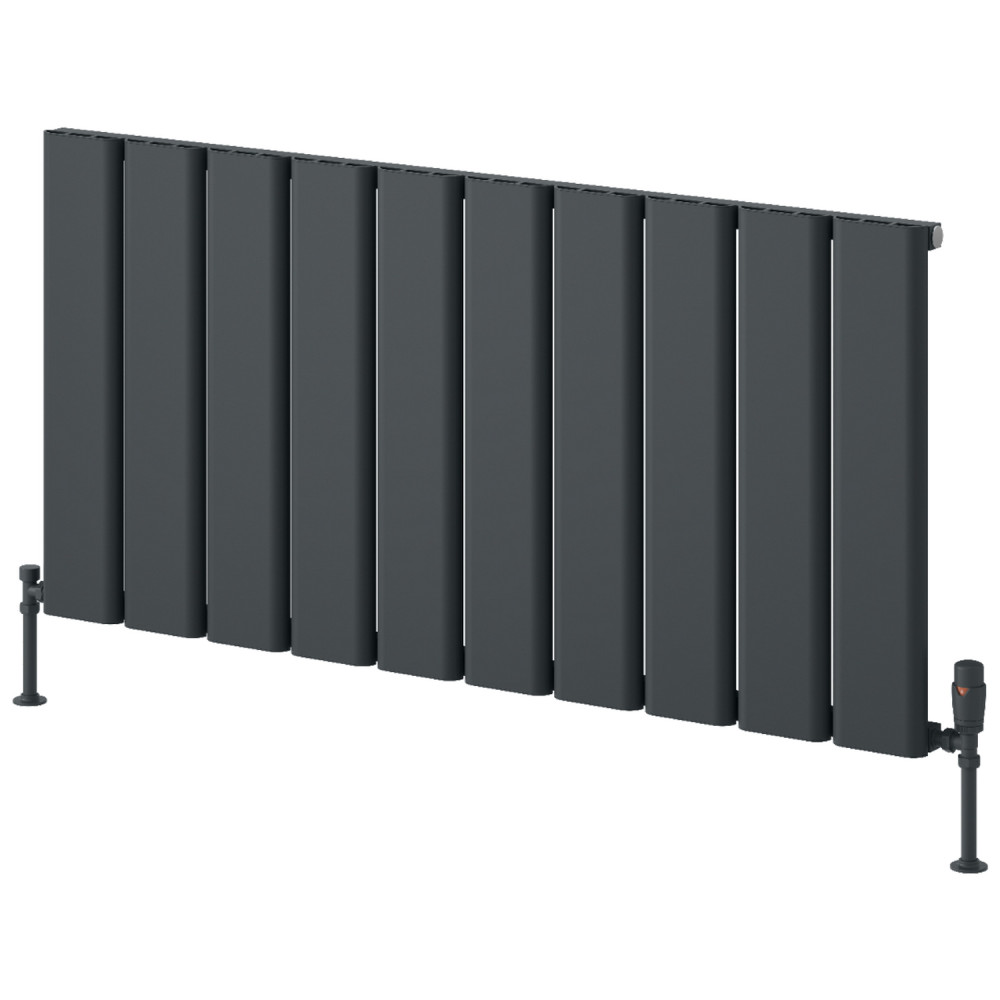 Reina Caldaro 600 x 1245mm Anthracite Horizontal Aluminium Radiator
