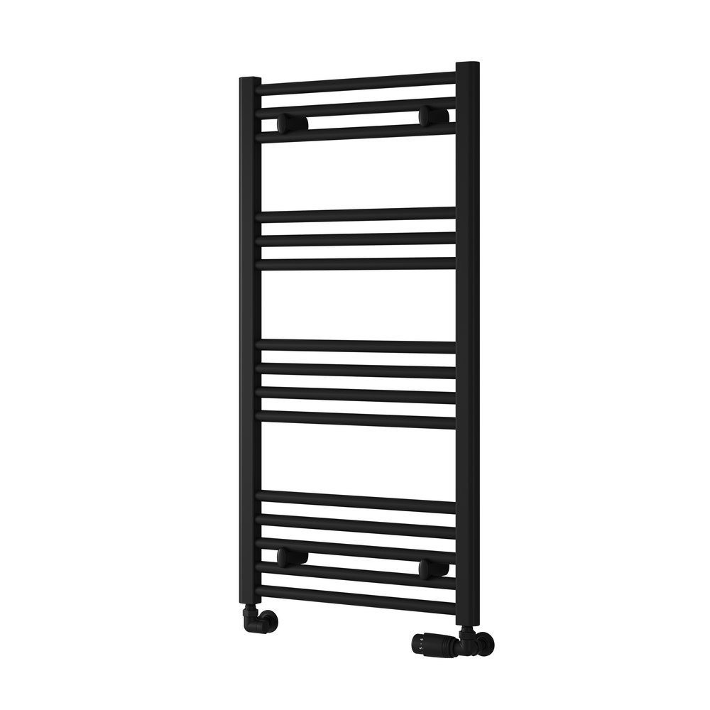 Reina Capo 1000 x 600mm Black Flat Heated Towel Rail (1)