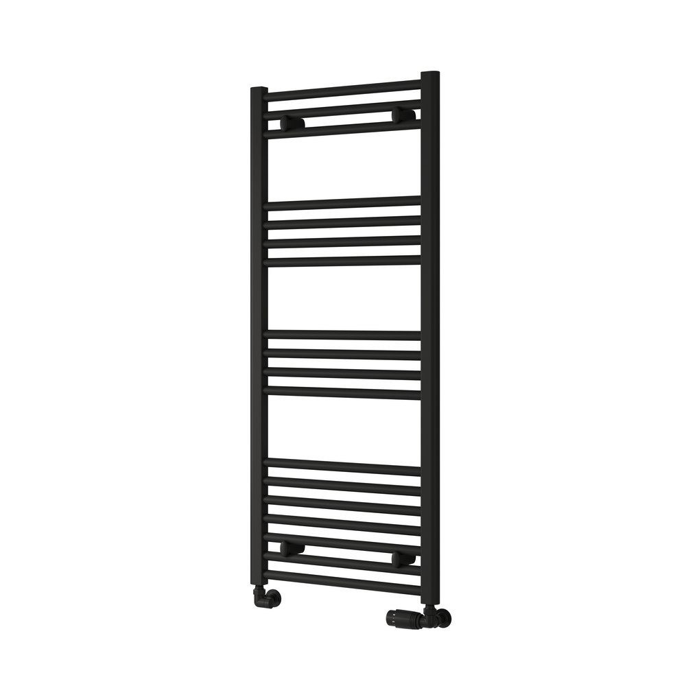 Reina Capo 1200 x 400mm Black Flat Heated Towel Rail (1)