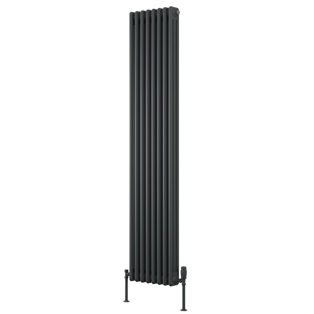 Reina Colona 2 Column Anthracite 1800 x 380mm Vertical Radiator