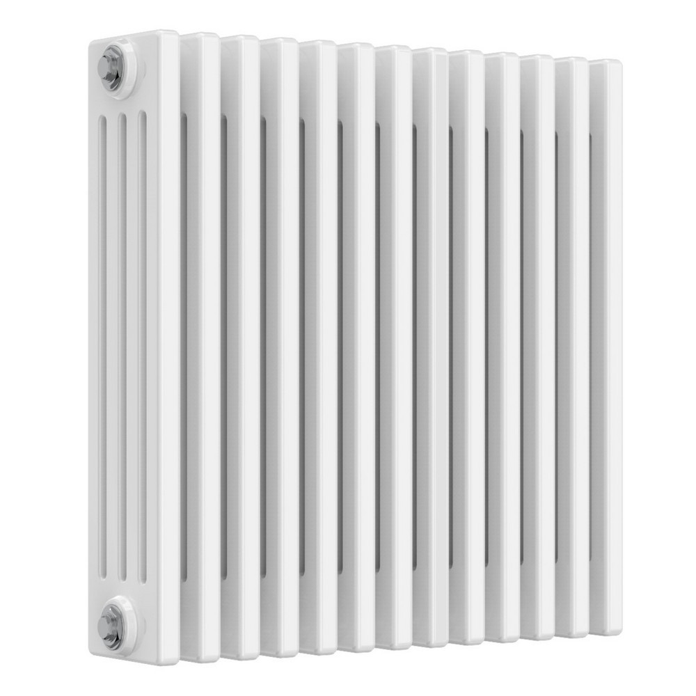Reina Colona 4 Column 600 x 605mm White Horizontal Designer Radiator (1)