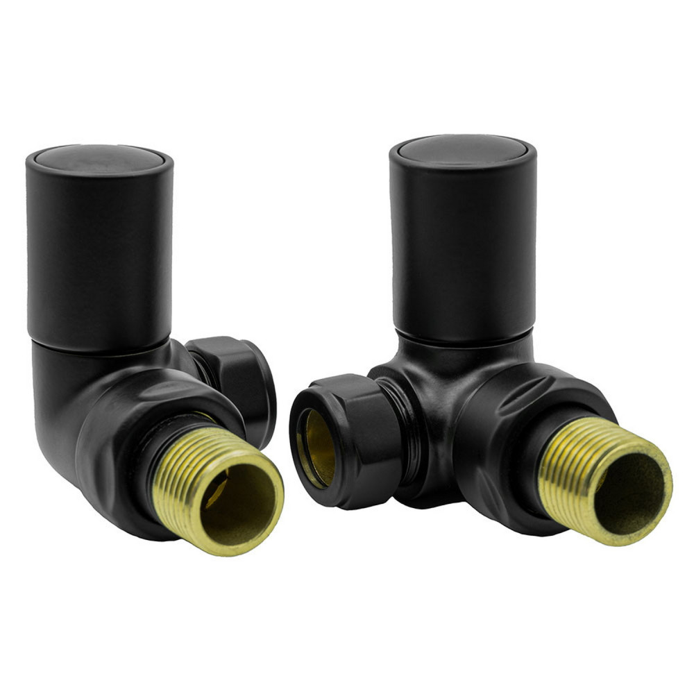 Reina Crova Black Corner Radiator Valves