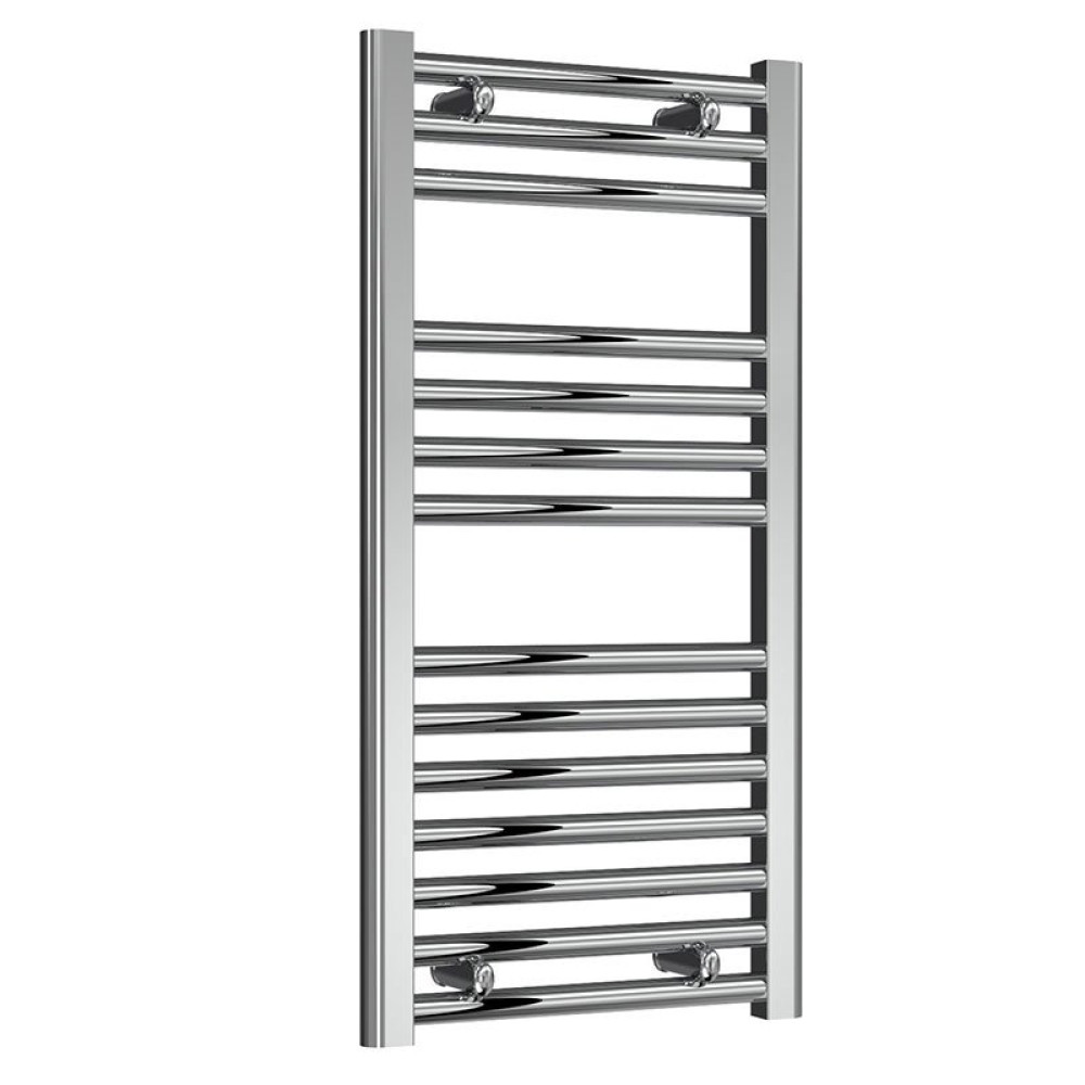 Reina Diva 800 x 400mm Flat Chrome Heated Towel Rail