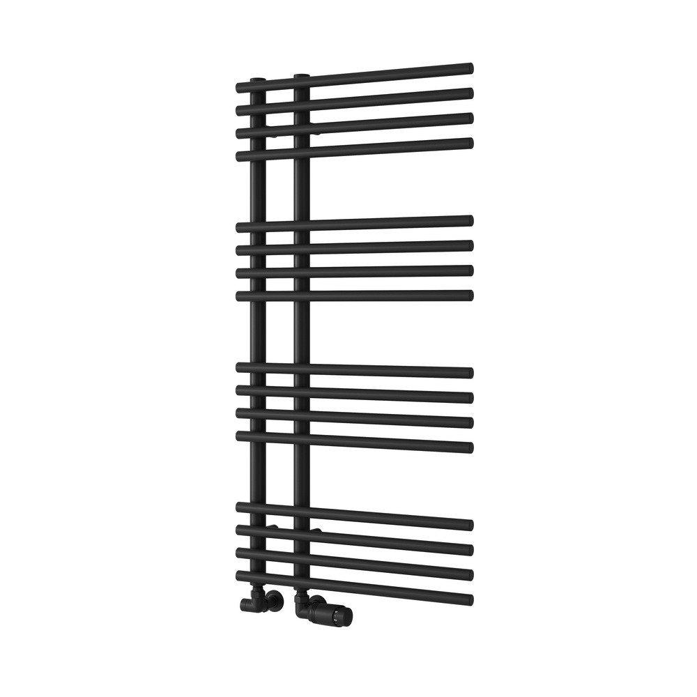 Reina Elisa Mild Steel 1000 x 500mm Heated Towel Rail in Black