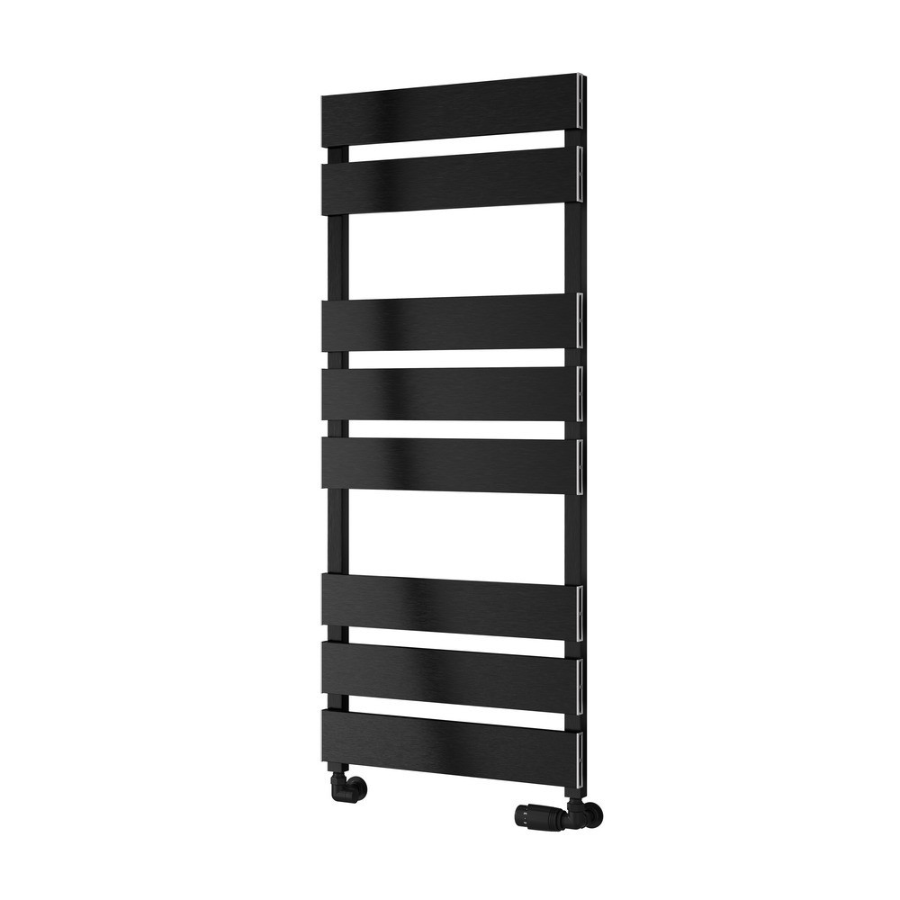 Reina Fermo Aluminium 1190 x 480mm Heated Towel Rail in Black