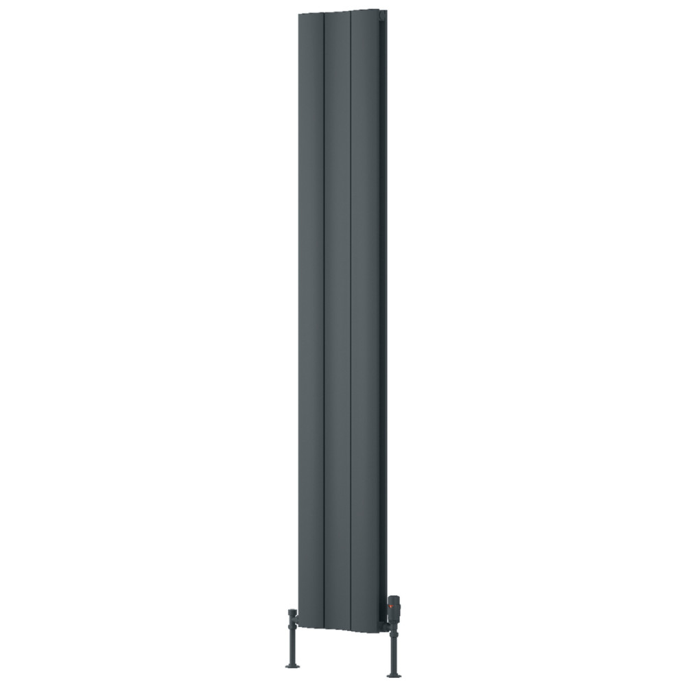 Reina Gio 1800 x 280mm Double Vertical Anthracite Aluminium Radiator