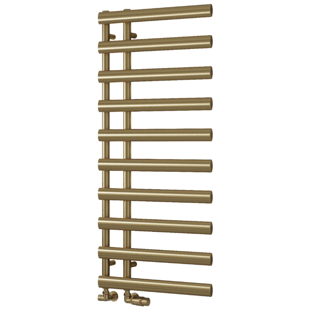 Reina Grace 1140 x 500mm Brushed Brass Vertical Designer Towel Radiator