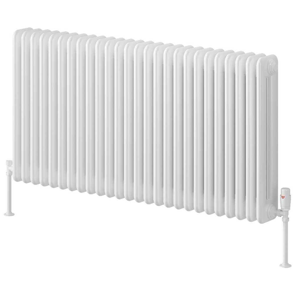 Reina Hedingham Horizontal 600 x 1175mm White Column Radiator