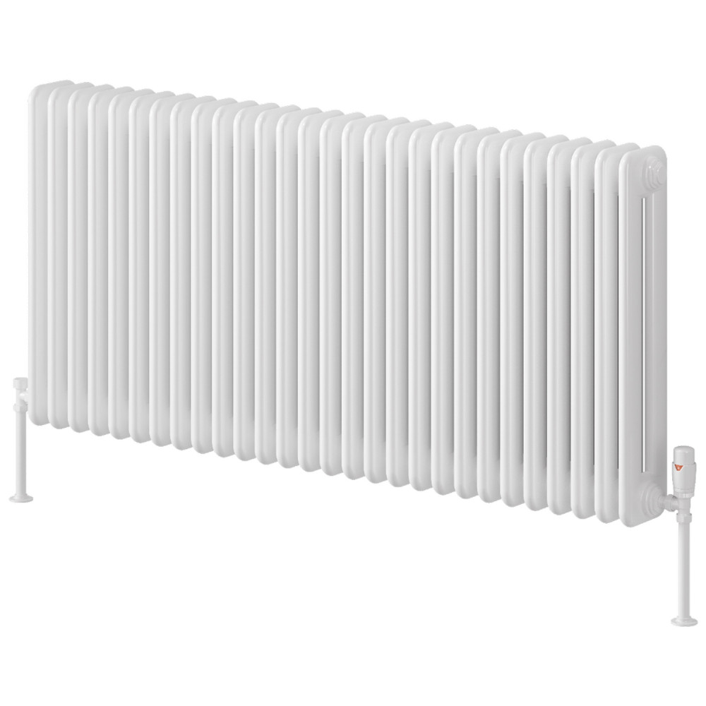 Reina Hedingham Horizontal 600 x 1265mm White Column Radiator