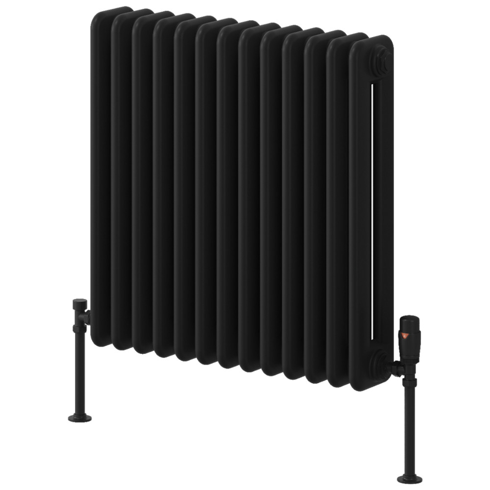 Reina Hedingham Horizontal 600 x 600mm Black Column Radiator