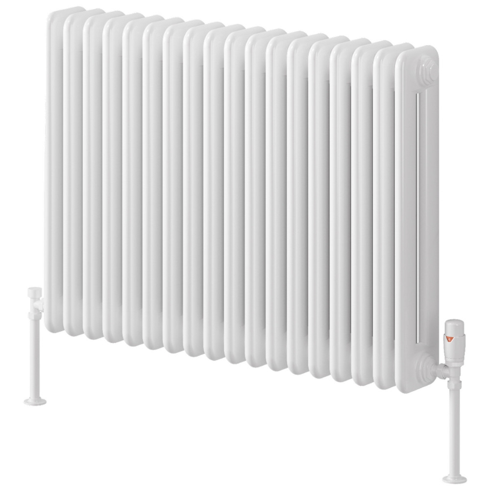 Reina Hedingham Horizontal 600 x 820mm White Column Radiator