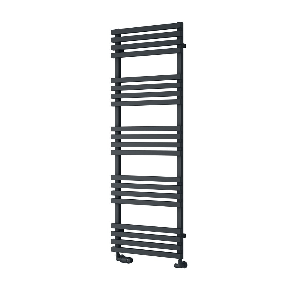 Reina Kale Mild Steel 1436 x 500mm Heated Towel Rail in Anthracite (1)