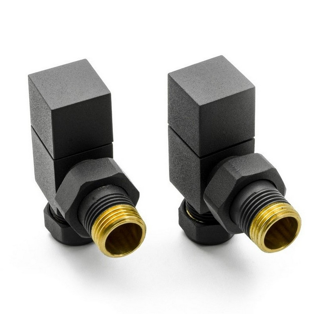 Reina LOGE Angled Anthracite Radiator Valve