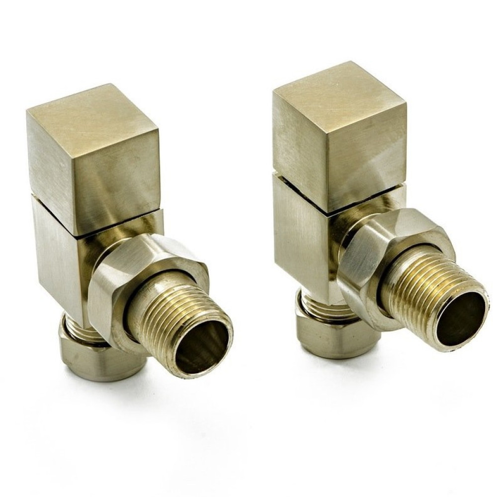 Reina LOGE Angled Brushed Radiator Valve
