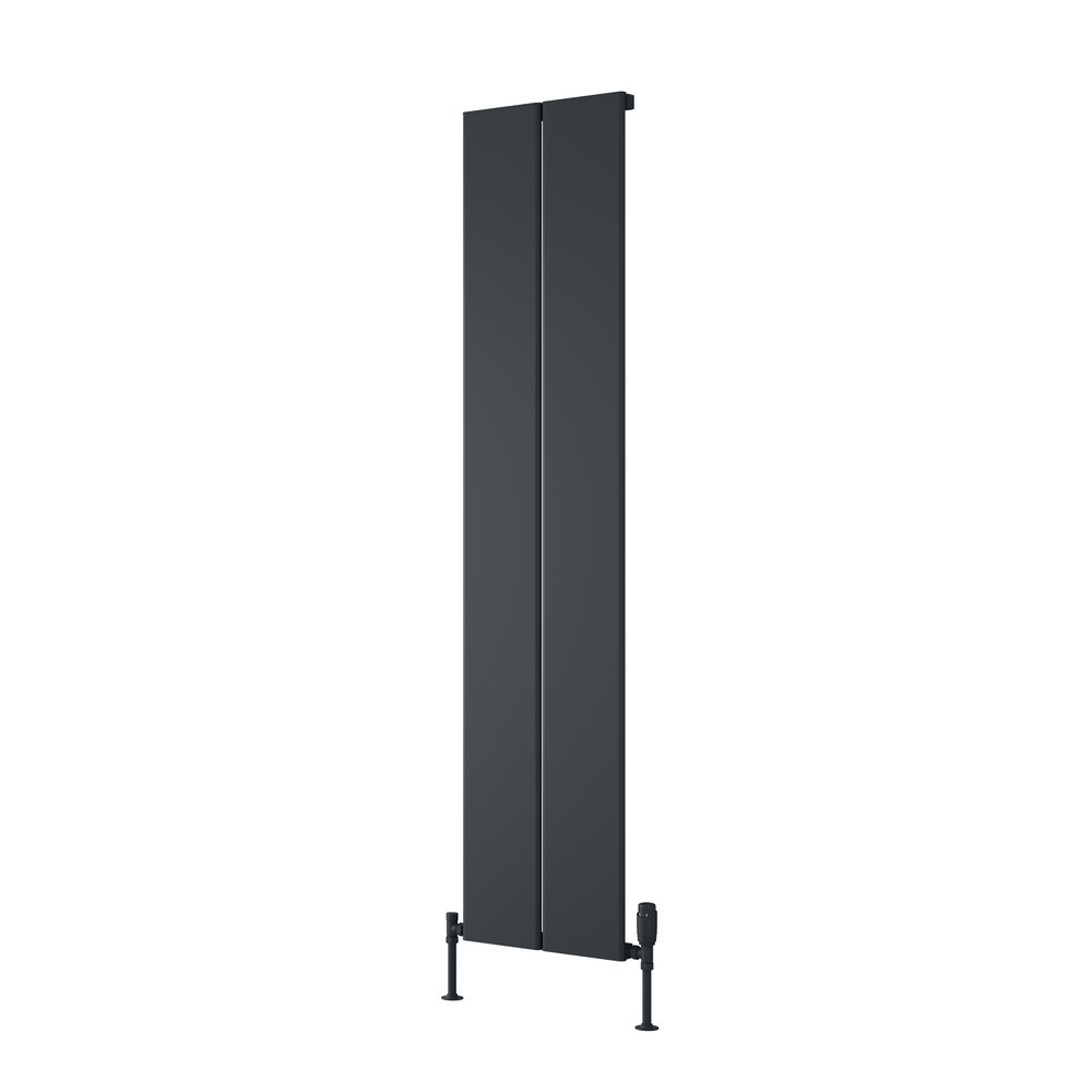 Reina Larga Aluminium 1800 x 404mm Vertical Radiator in Anthracite (1)