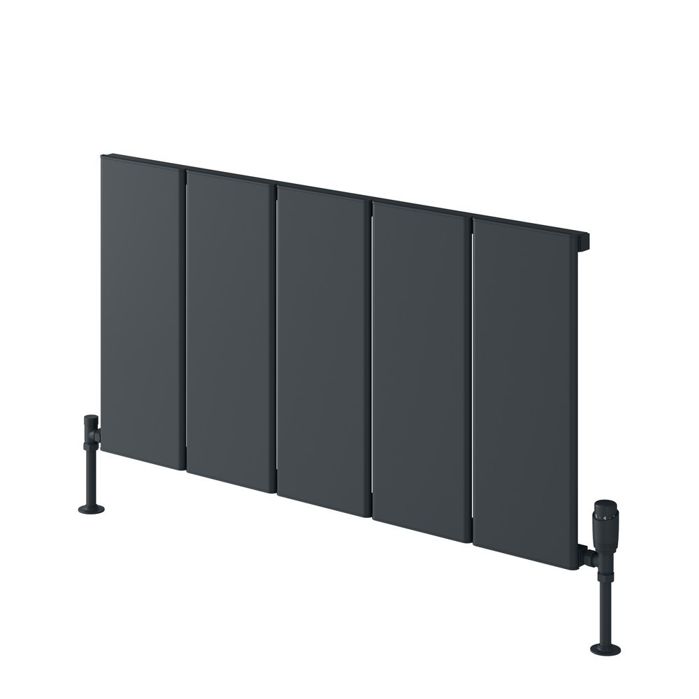 Reina Larga Aluminium 600 x 1016mm Horizontal Radiator in Anthracite