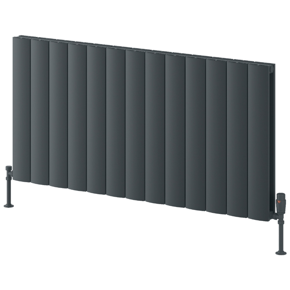 Reina Loco 600 x 1230mm Horizontal Anthracite Double Aluminium Radiator