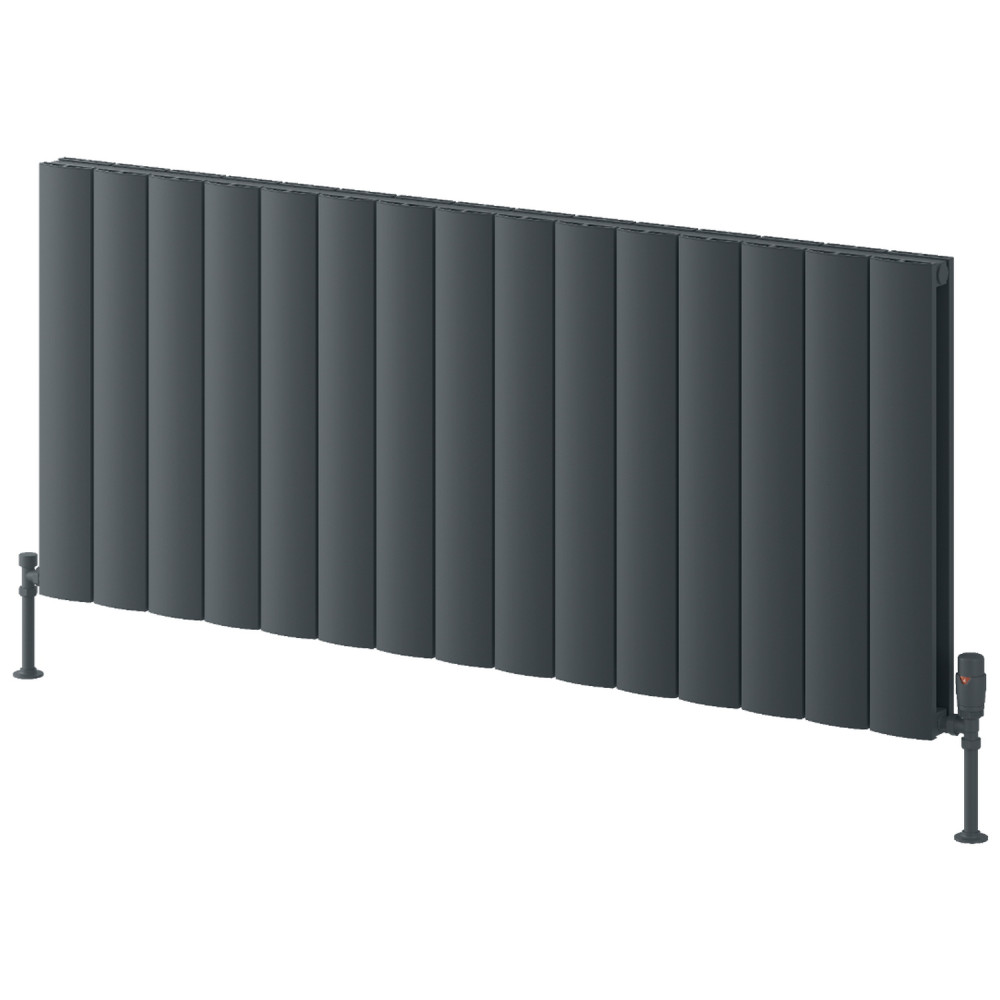 Reina Loco 600 x 1420mm Horizontal Anthracite Double Aluminium Radiator