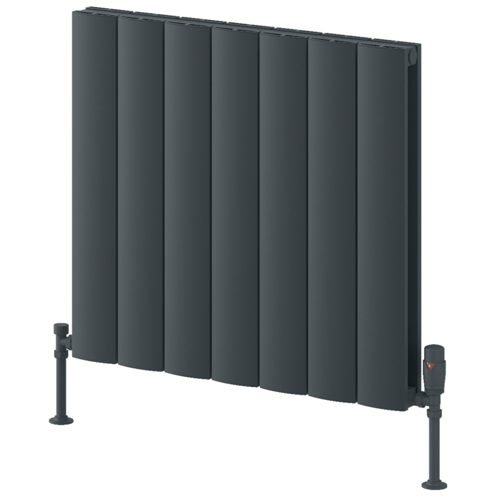 Reina Loco 600 x 660mm Horizontal Anthracite Double Aluminium Radiator