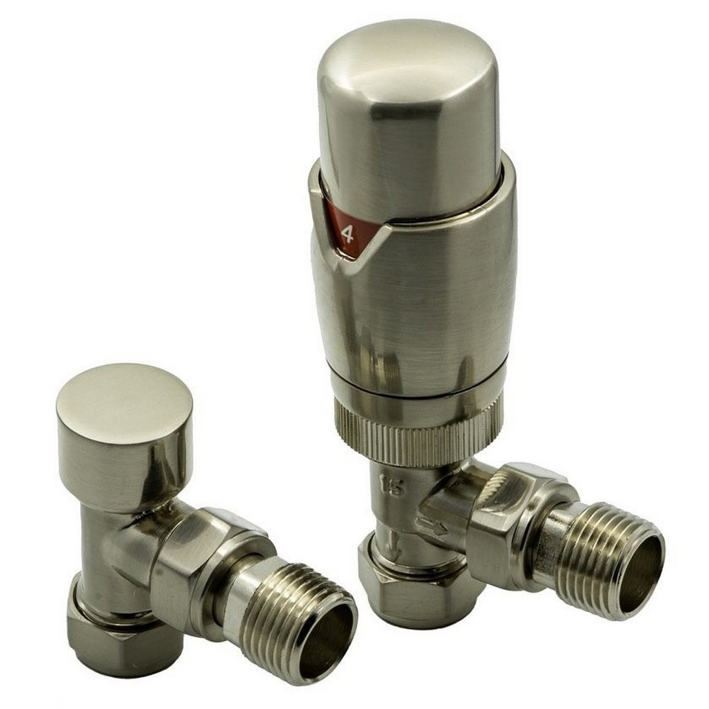 Reina MODAL TRV Angled Brushed Radiator Valve