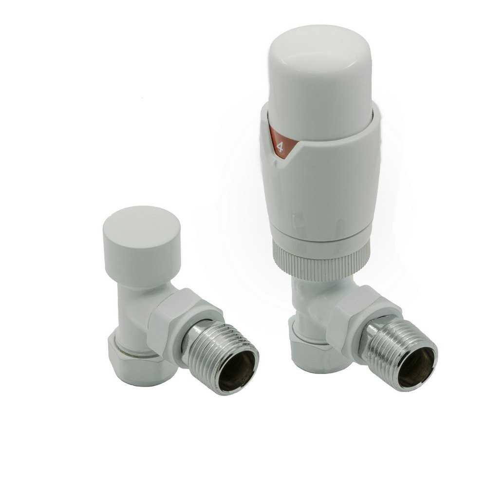 Reina MODAL TRV Angled White Radiator Valve