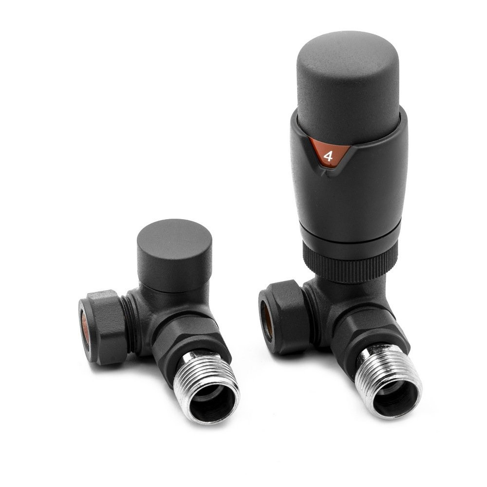 Reina MODAL TRV Corner Anthracite Radiator Valve