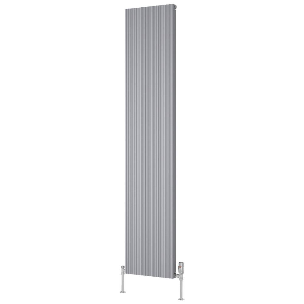 Reina Melvin 1800 x 360mm Silver Aluminium Vertical Radiator
