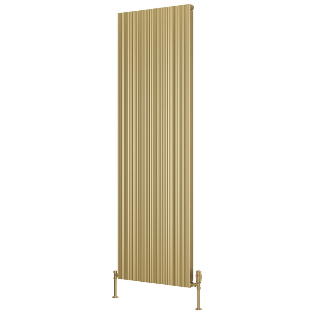 Reina Melvin 1800 x 540mm Brass Effect Aluminium Vertical Radiator